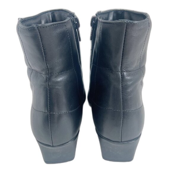 Sesto Meucci y2k Vintage Black Leather Square Toe Booties Quilted Boots Size 8.5 - Picture 4 of 9